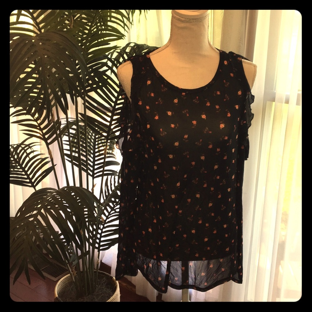 T.D.C sheer cold shoulder top